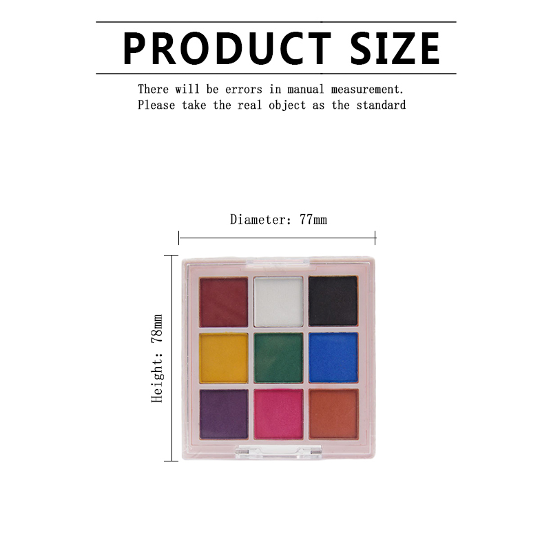 9C Eyeshadow makeup palette size