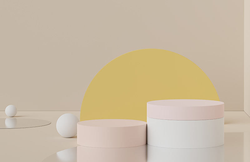 3d rendering of minimal scene of white blank podium with earth t