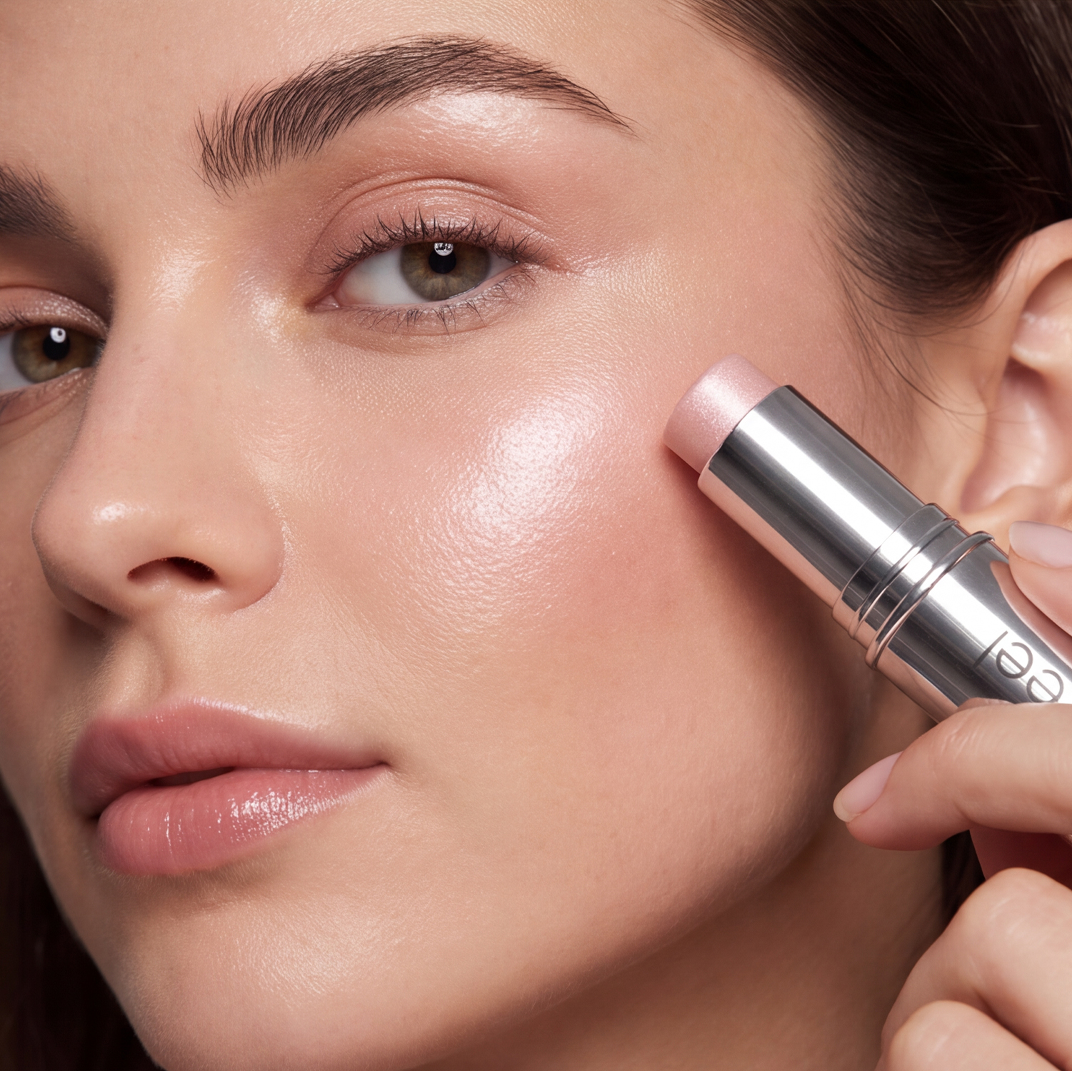 dewy highlighter stick cheek application